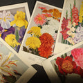 Lot 079 - Grouping of Five Vintage Botanical Bookplate Prints of Garden Flowers Including Garden Lilies, Garden Peonies, Garden Gladiolus, Garden Chrysanthemums, and Garden Iris