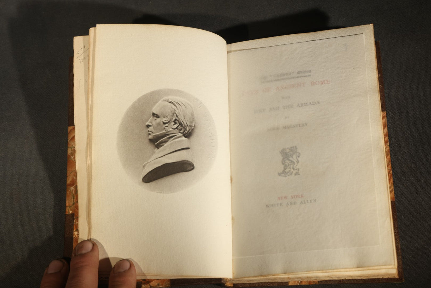 "Lays of Ancient Rome with Ivry and the Armada" Antique Poetry Book by Lord Macaulay, Published by White and Allen, New York, 1887