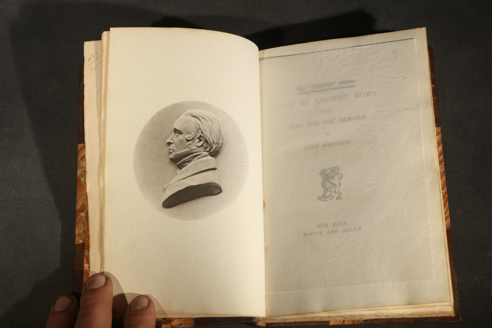 "Lays of Ancient Rome with Ivry and the Armada" Antique Poetry Book by Lord Macaulay, Published by White and Allen, New York, 1887