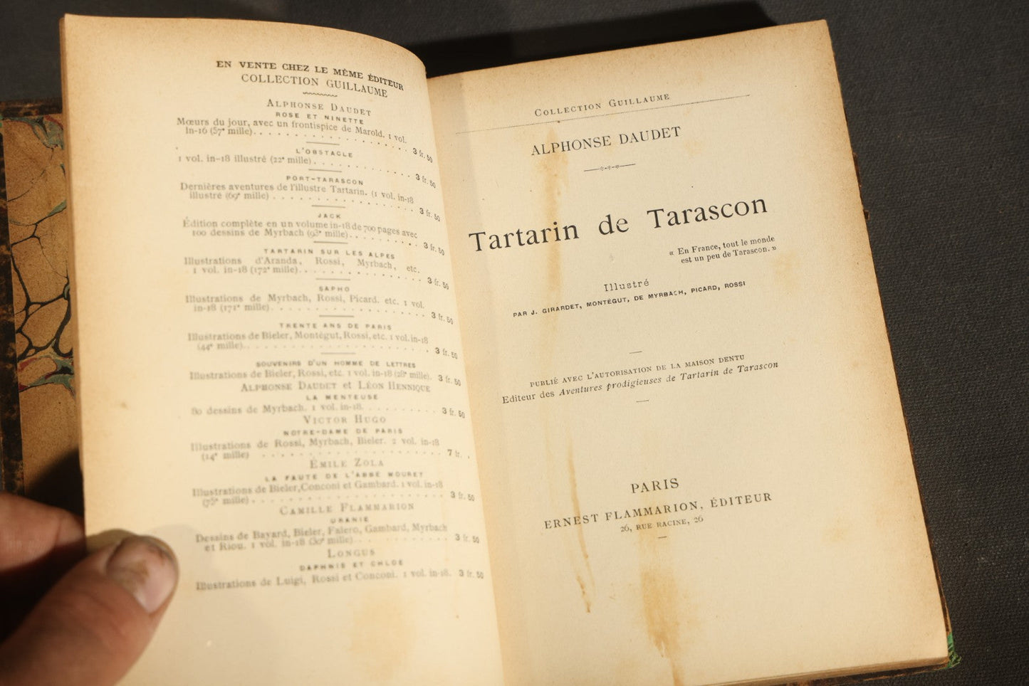 "Tartarin de Tarascon" Antique French Literature Book by Alphonse Daudet, Collection Guillaume, Published by Ernest Flammarion, Paris