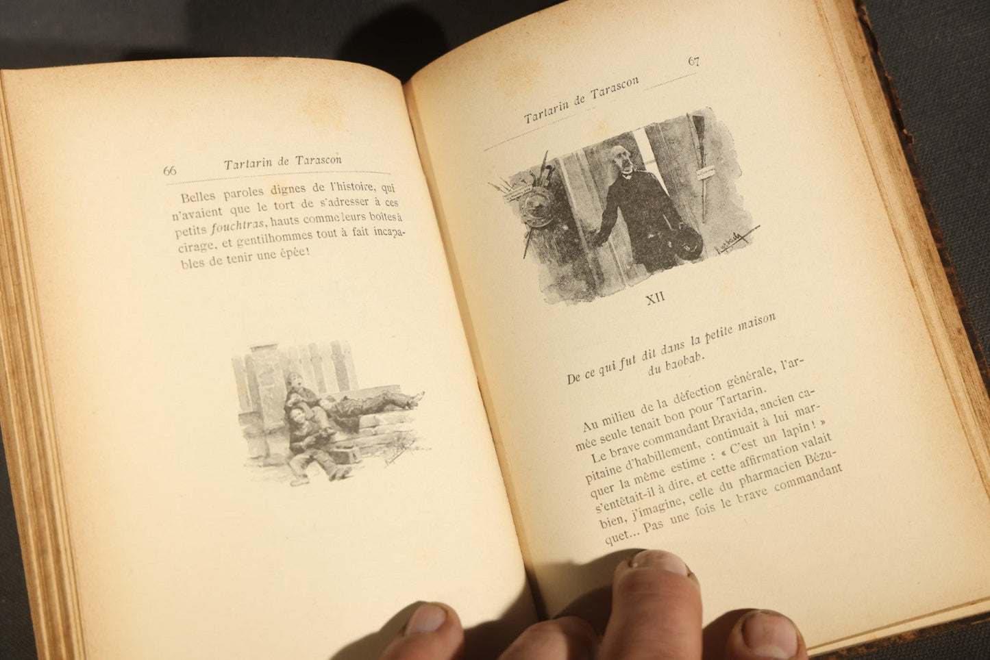 "Tartarin de Tarascon" Antique French Literature Book by Alphonse Daudet, Collection Guillaume, Published by Ernest Flammarion, Paris