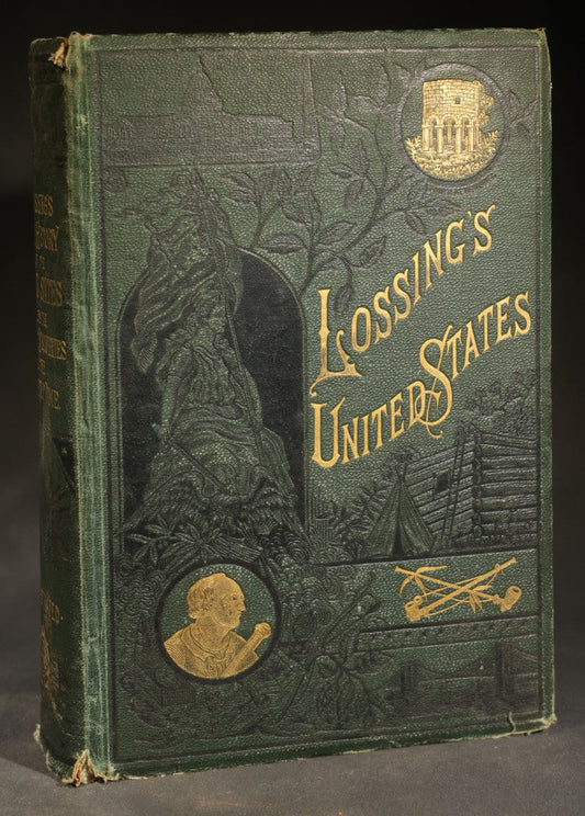 "Lossing's New History of the United States" Antique American History Book by Benson J. Lossing, LL.D., Published by Gay Brothers & Co., New York, 1892