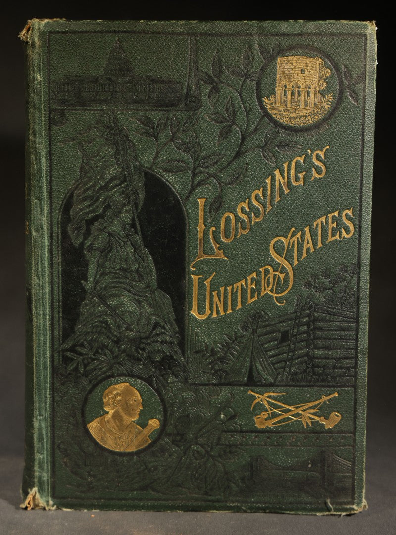 "Lossing's New History of the United States" Antique American History Book by Benson J. Lossing, LL.D., Published by Gay Brothers & Co., New York, 1892