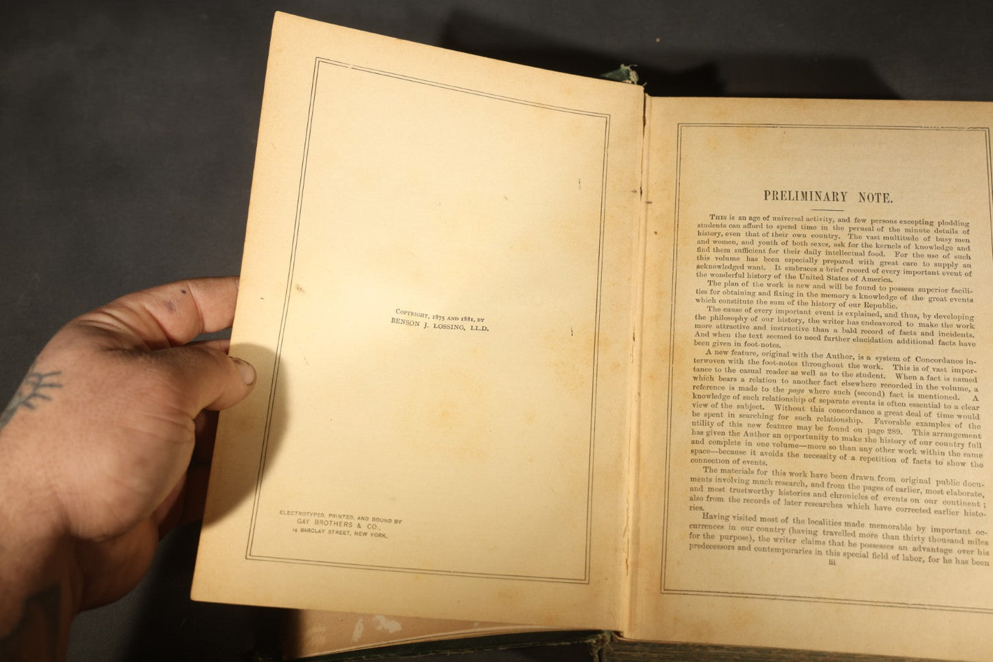 "Lossing's New History of the United States" Antique American History Book by Benson J. Lossing, LL.D., Published by Gay Brothers & Co., New York, 1892