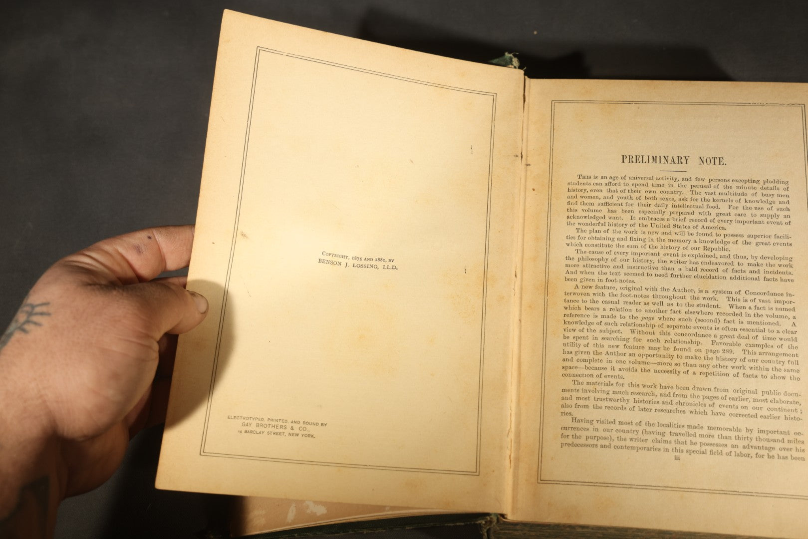 "Lossing's New History of the United States" Antique American History Book by Benson J. Lossing, LL.D., Published by Gay Brothers & Co., New York, 1892