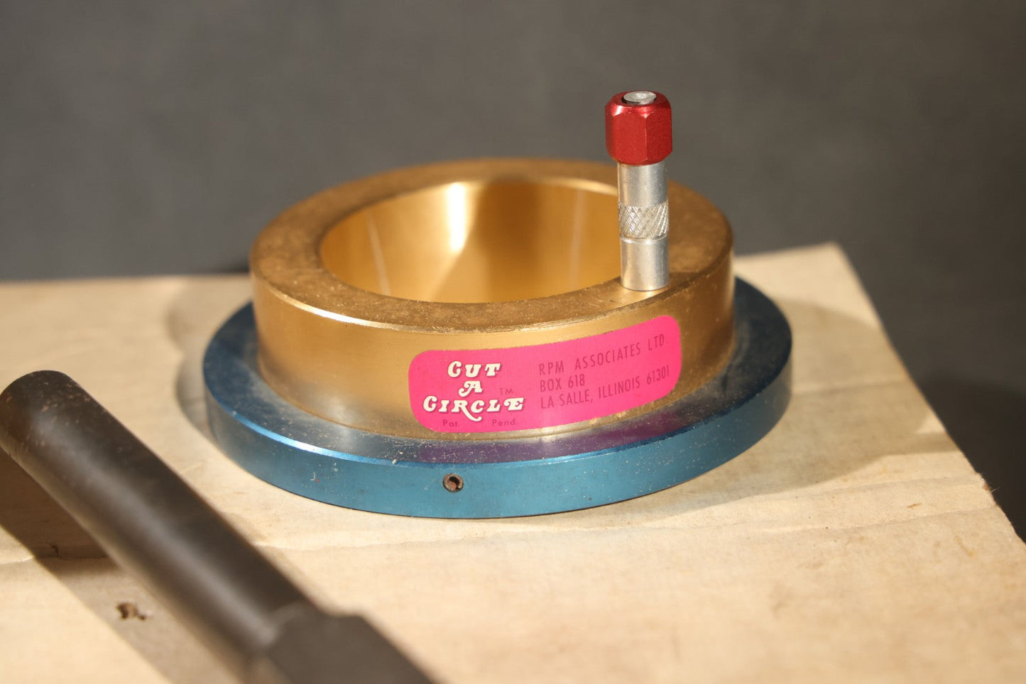 Vintage Badge-A-Mint Hand Press and Cut-A-Circle Paper Cutter Button Making Kit With Button Parts, Manufactured by RPM Associates Ltd., La Salle, Illinois