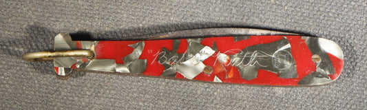 Vintage Celluloid Baseball Bat Form Single Blade Folding Pocket Knife with Etched Babe Ruth Signature, Manufactured by Camillus Cutlery Co., Camillus, New York