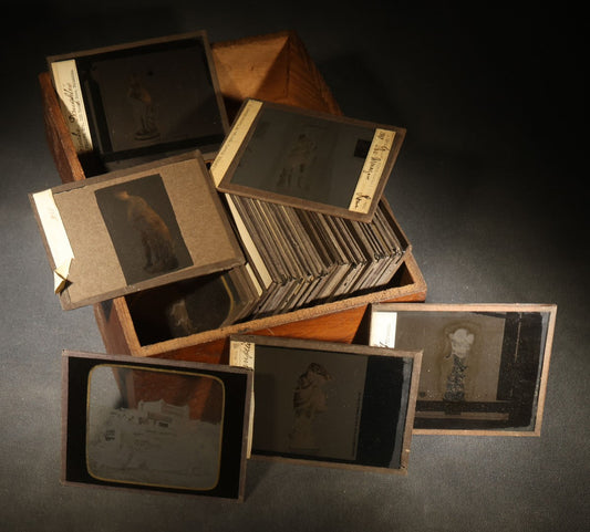 Grouping of 37 Vintage Magic Lantern Slides of Classical Statuary and European Architecture