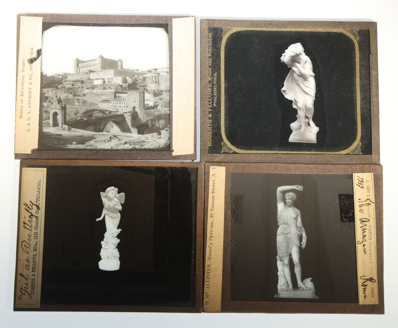 Grouping of 37 Vintage Magic Lantern Slides of Classical Statuary and European Architecture