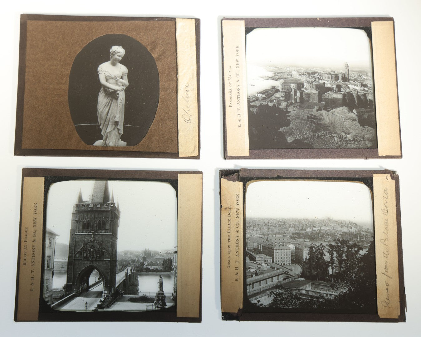Grouping of 37 Vintage Magic Lantern Slides of Classical Statuary and European Architecture