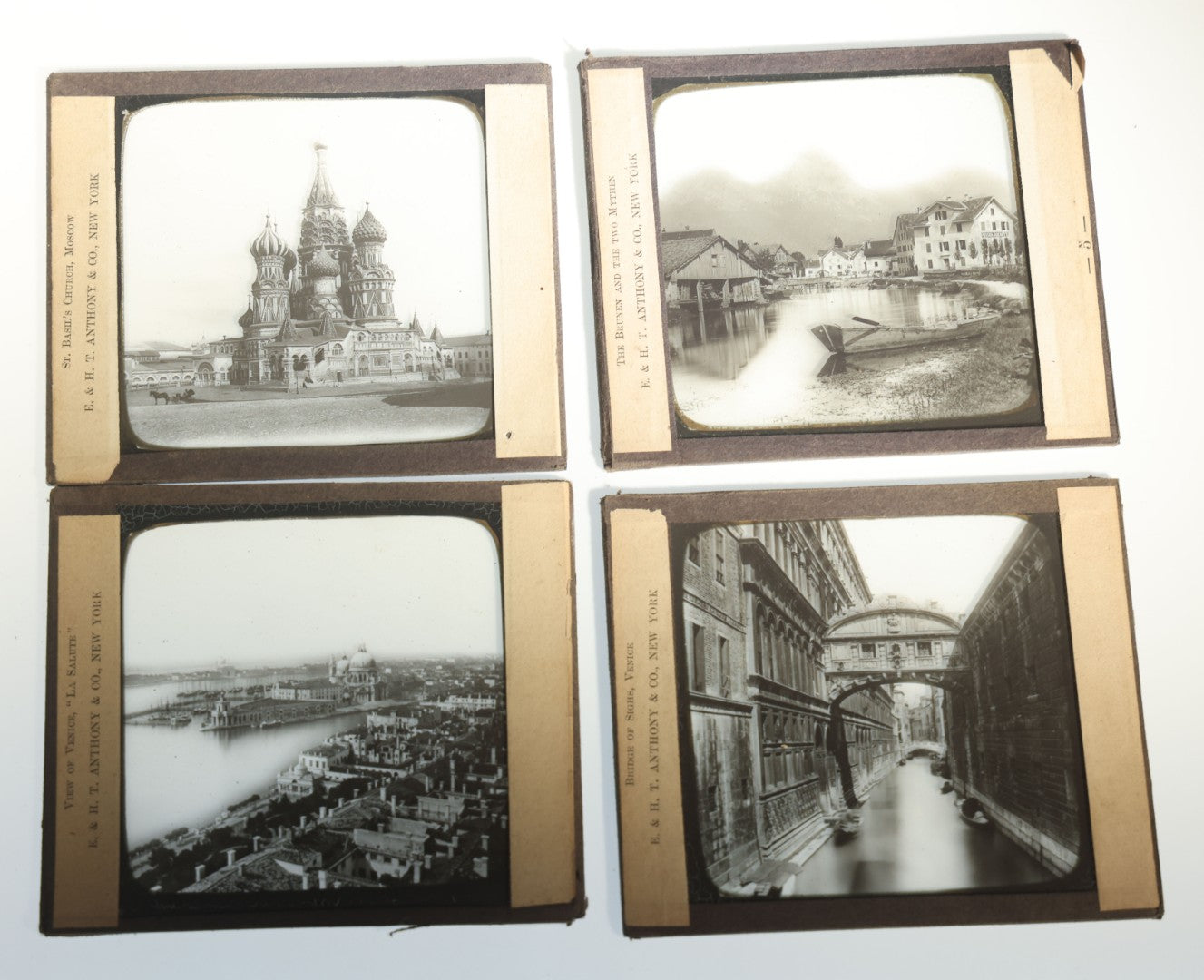 Grouping of 37 Vintage Magic Lantern Slides of Classical Statuary and European Architecture