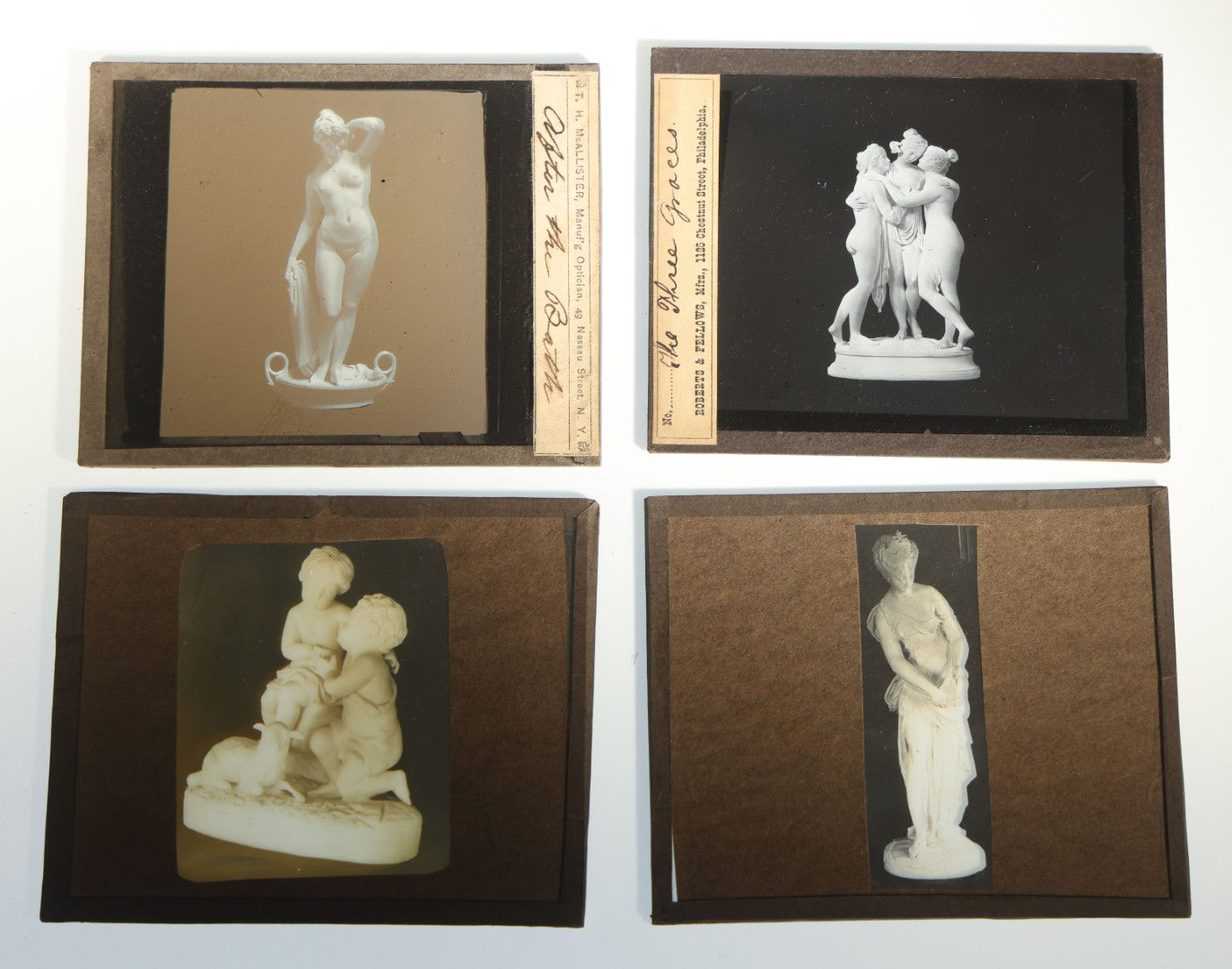Grouping of 37 Vintage Magic Lantern Slides of Classical Statuary and European Architecture