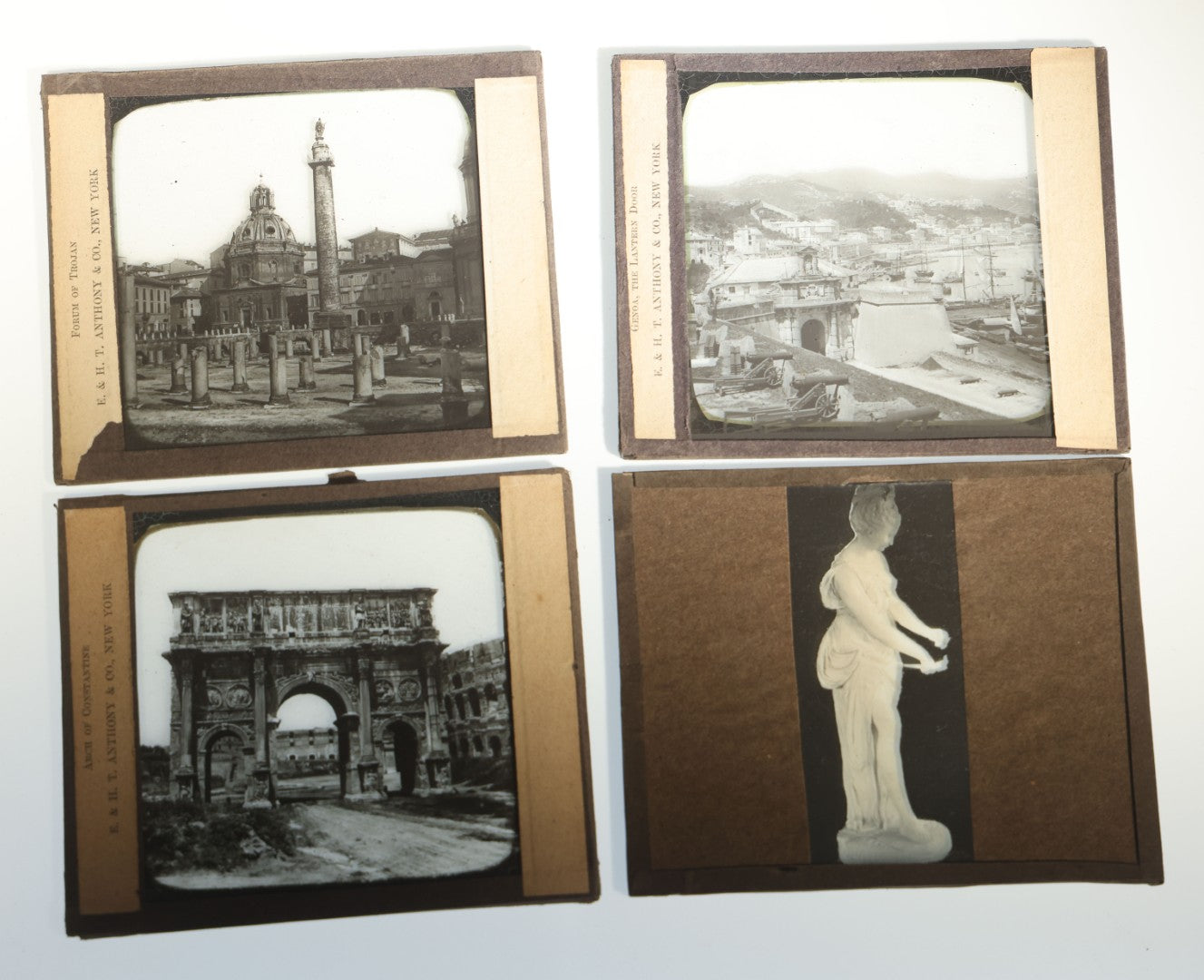 Grouping of 37 Vintage Magic Lantern Slides of Classical Statuary and European Architecture