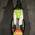 Lot 057 - Vintage Halloween Blow Mold Witch with Jack-O-Lantern by Don Featherstone, Manufactured by Union Products, Leominster, Massachusetts, 1994, 35-5/8" H
