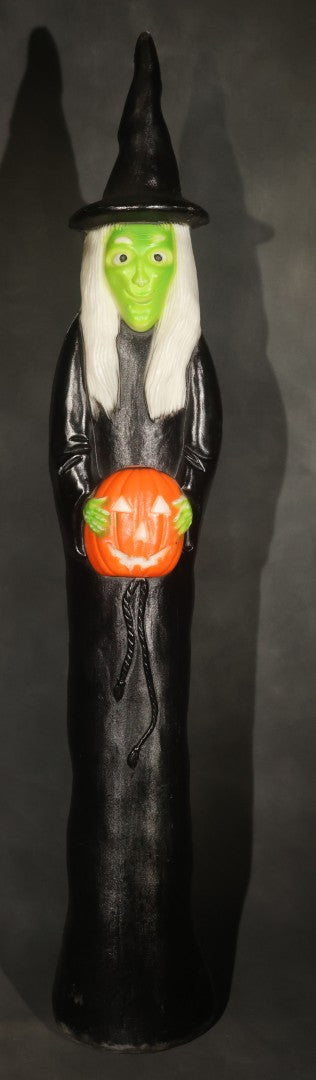 Vintage Halloween Blow Mold Witch with Jack-O-Lantern by Don Featherstone, Manufactured by Union Products, Leominster, Massachusetts, 1994