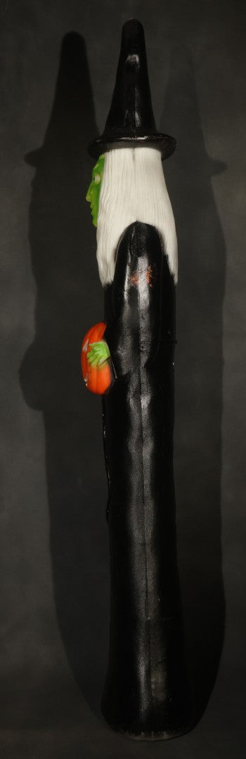 Vintage Halloween Blow Mold Witch with Jack-O-Lantern by Don Featherstone, Manufactured by Union Products, Leominster, Massachusetts, 1994