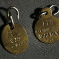 Lot 003 - Pair of Vintage Dog Licenses, Norwood Mass 1937 and Maynard Mass 1926