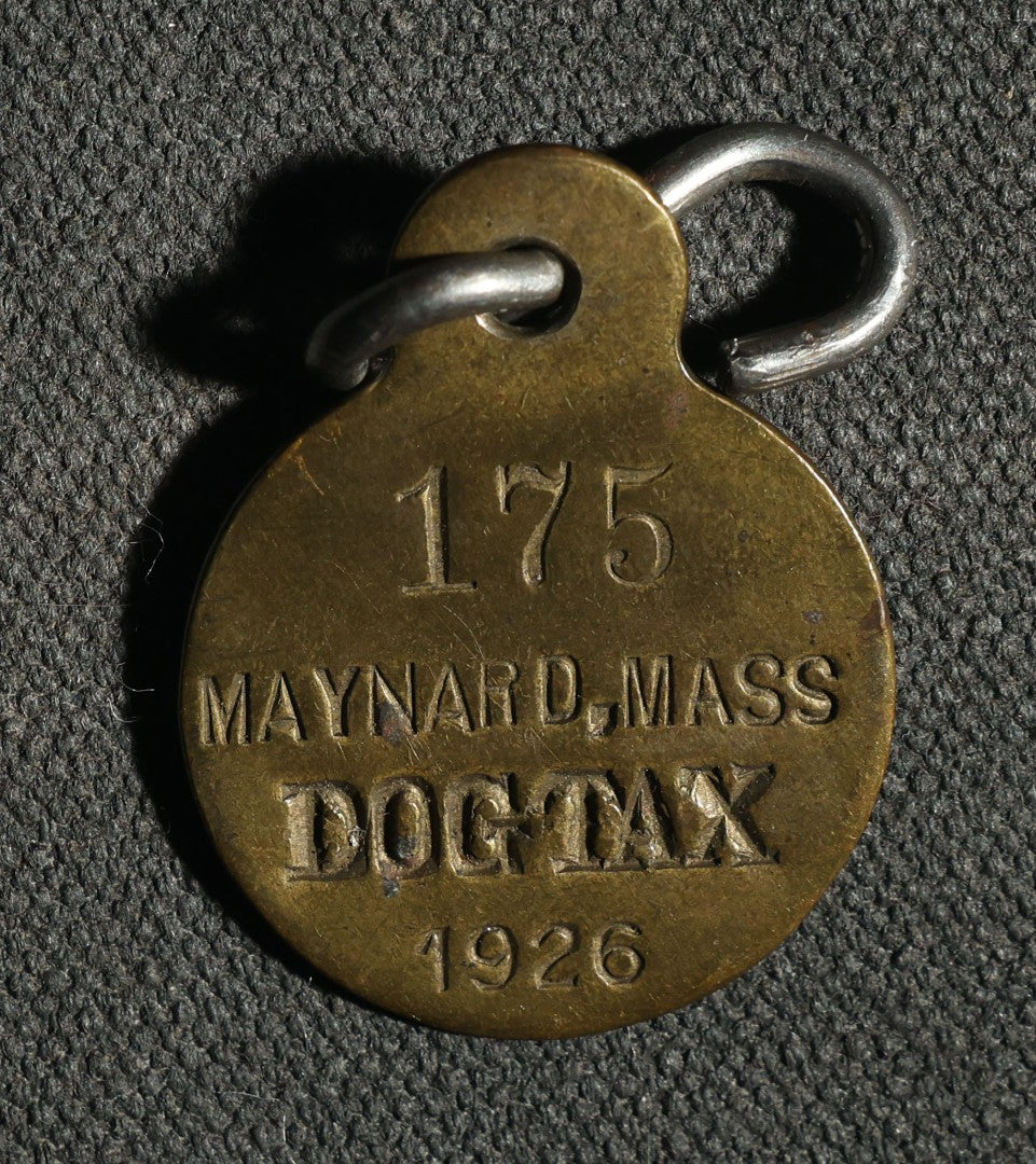 Pair of Vintage Dog Licenses, Norwood Mass 1937 and Maynard Mass 1926