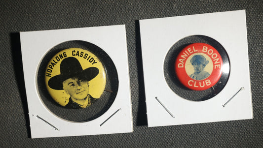 Pair of Buttons, Hopalong Cassidy and Daniel Boone Club