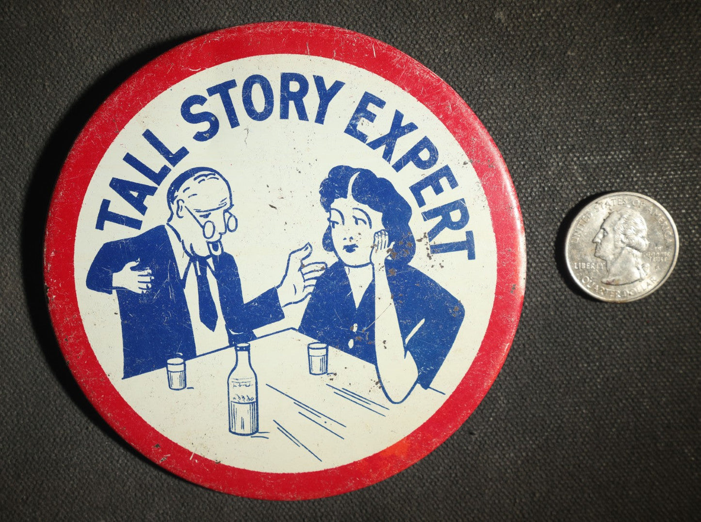 Large Novelty Button, Tall Story Expert