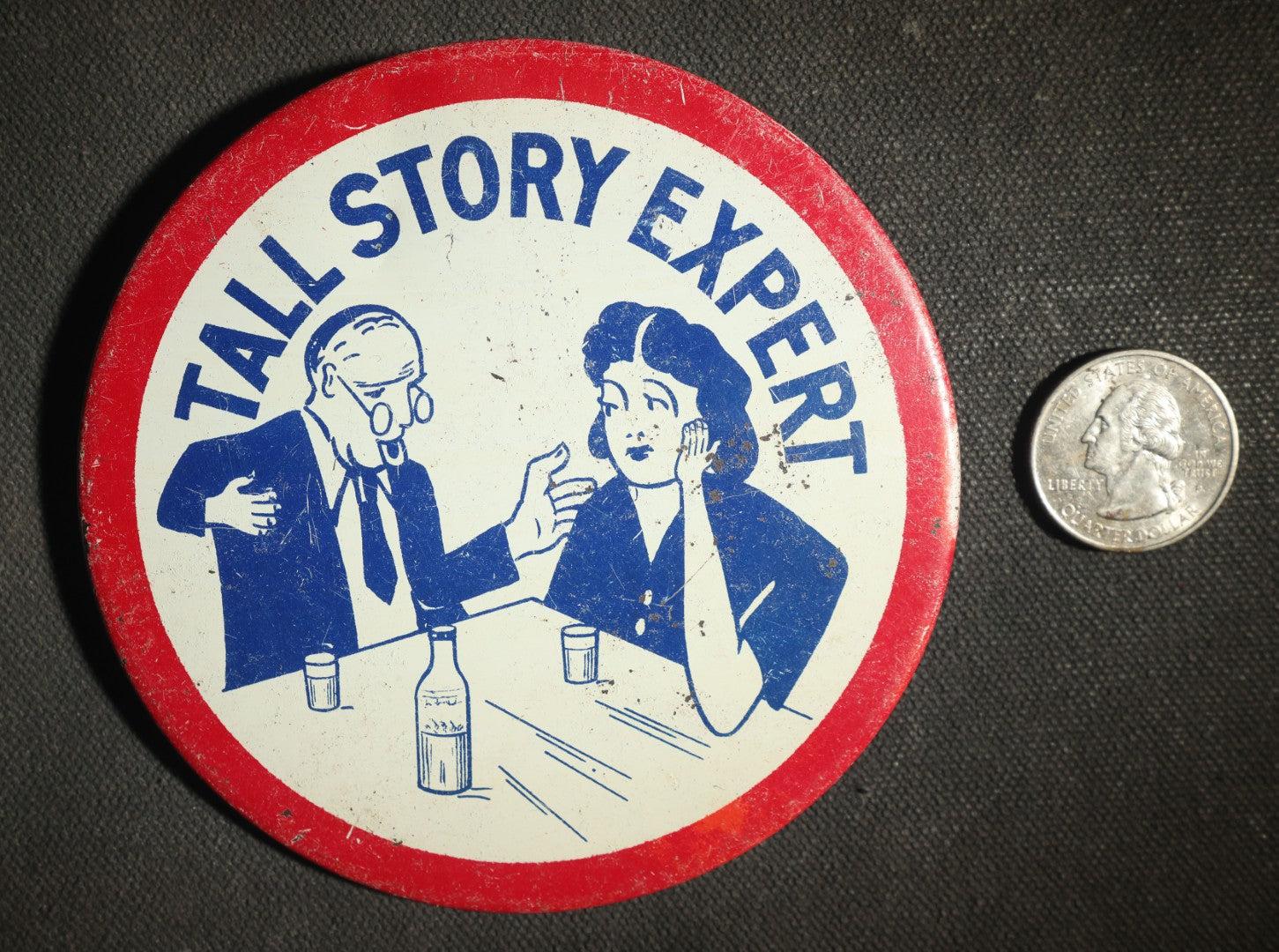 Large Novelty Button, Tall Story Expert