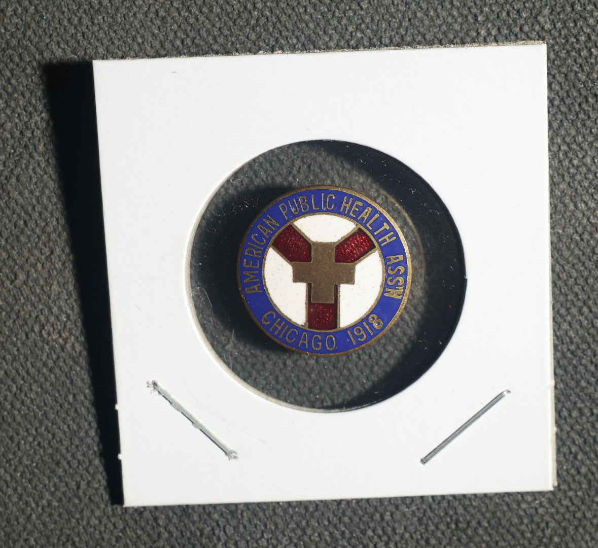Trio, National Security Award and National Hospital Day 1926 Buttons and American Public Health Association Chicago 1918 Pin