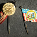 Lot 012 - Pair of Flag Stick Pins, Philadelphia 1907 with American Flag, and Great State of North Carolina