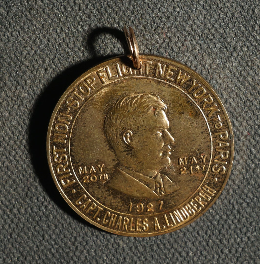 Trio of Medallions, Lindbergh 1927, Lucky Penny 1936, and Michigan Federation of Labor