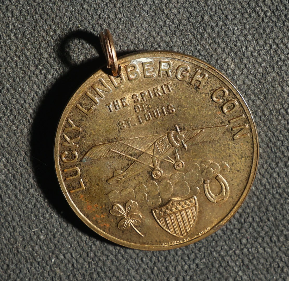 Trio of Medallions, Lindbergh 1927, Lucky Penny 1936, and Michigan Federation of Labor