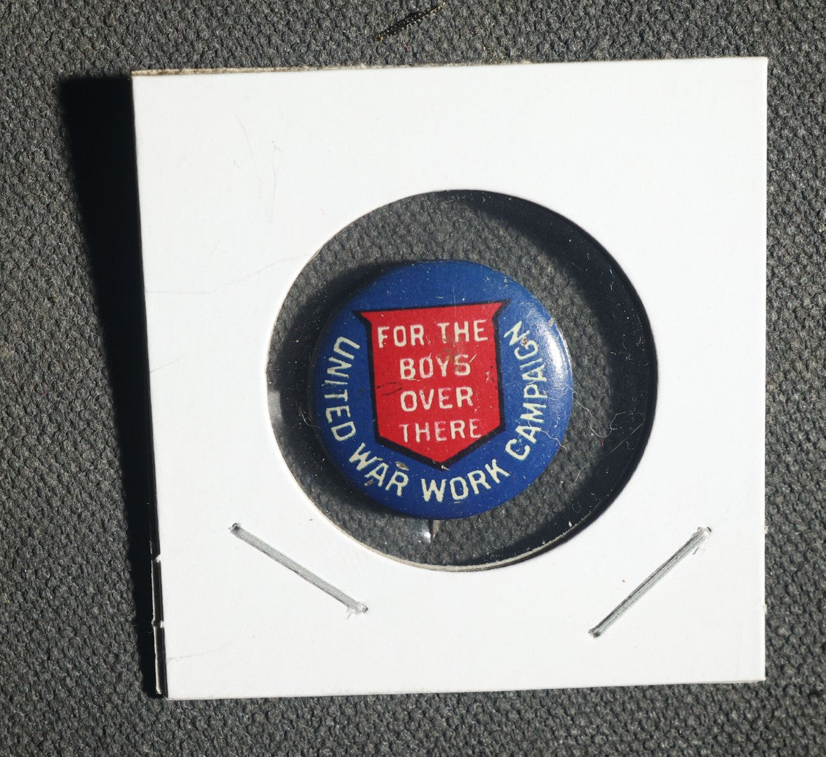 Trio of Buttons, Liberty Loan 1917, Charity Chest, and United War Campaign for the Boys Over There