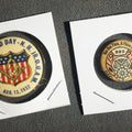 Lot 021 - Pair of Labor / Fraternal Buttons, JR.O.U.A.M. 1932 Field Day and 1927 Labor Button for Furniture and Piano Movers