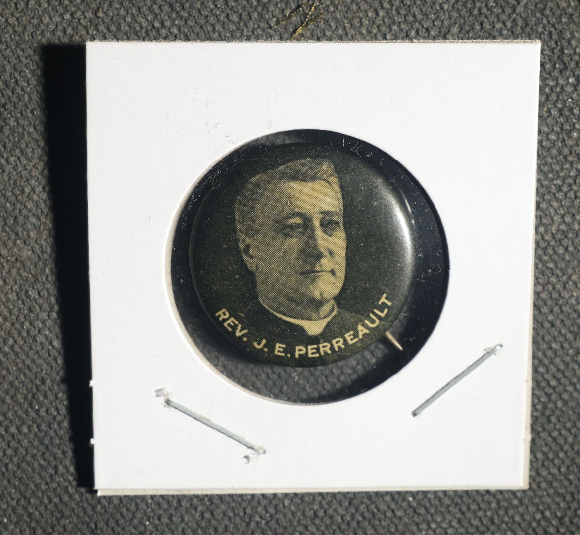 Pair of Photo Buttons Including Circa 1896 Fireman and Reverend
