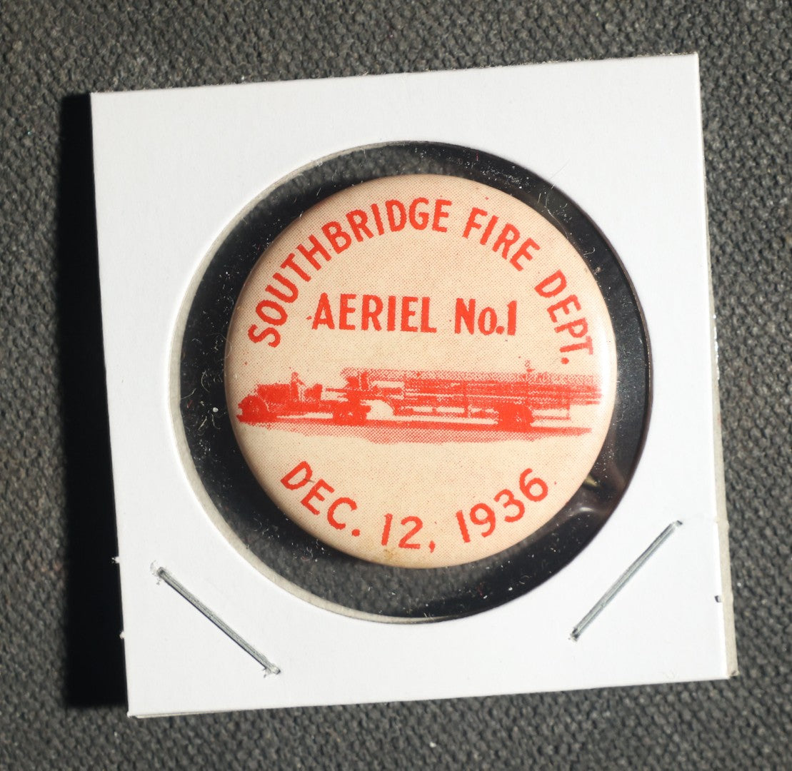 Southbridge Fire Department 1936 Button