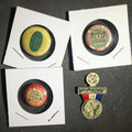 Lot 025 - Four Health Related Buttons and Badges Including American Public Health Boston 1923, Modern Health Crusader 1917-18, National Foundation for Infantile Paralysis March of Dimes, and Fight Infantile Paralysis 1941 Tin Litho