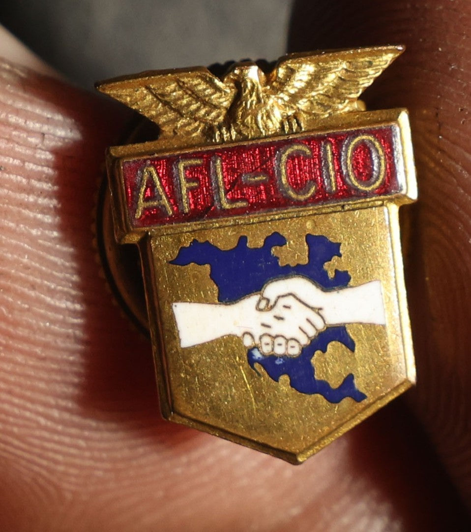 Trio of Pins Including National Rifle Association of America, AFL-CIO Screw Back, and P.M. Convention Atlantic City 1919