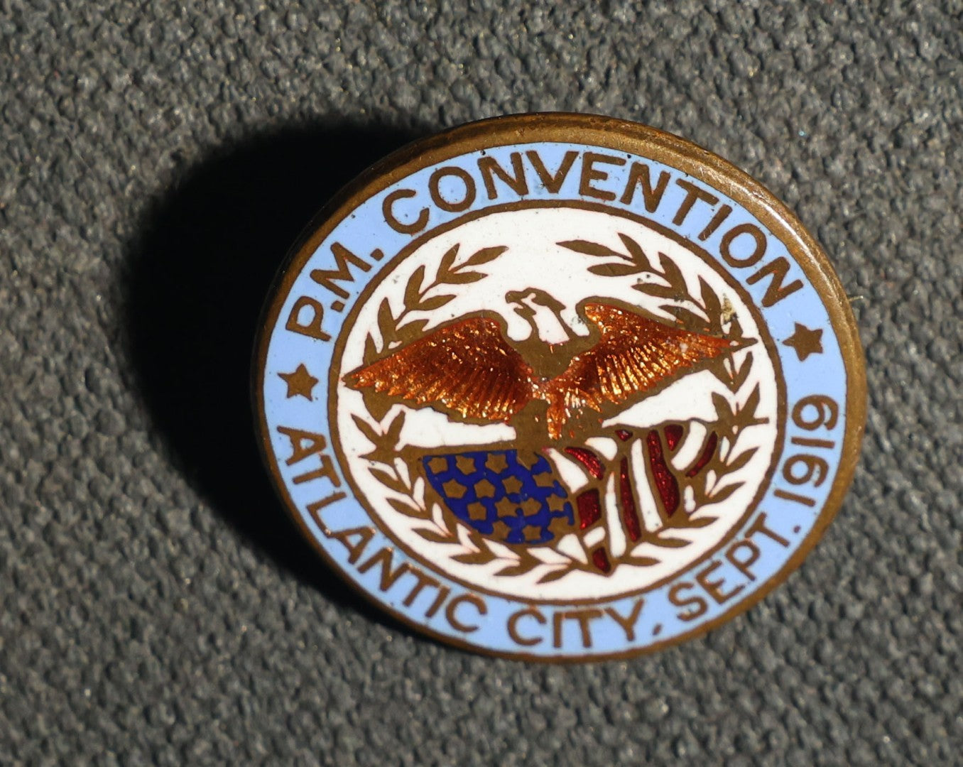 Trio of Pins Including National Rifle Association of America, AFL-CIO Screw Back, and P.M. Convention Atlantic City 1919