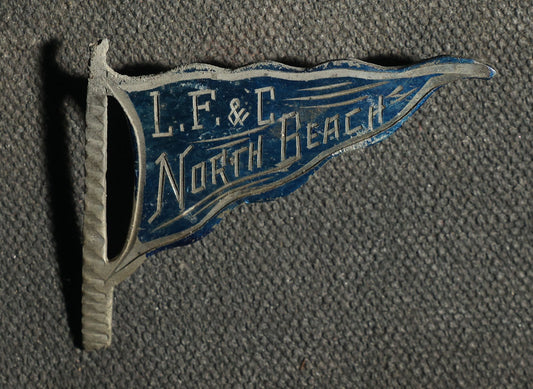 L.F. & C North Beach Blue Engraved Flag Pin, Missing Pin