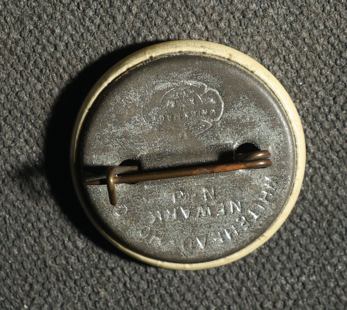 Pair of Employee Badge Buttons, Birds Eye, Inc Avon New York and the Hartford Rubber Works Company