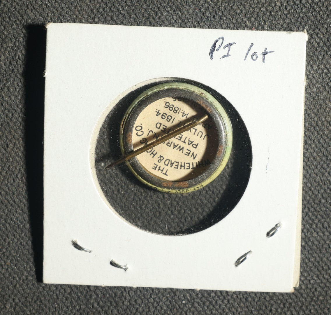 Pair of Buttons, United States War Ship Miantonomah and French Political "Je Suis En Favier De Commissaires Elus Par Le Peuple" ("I AM in Favor of Commissioners Elected by the People")