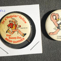 Lot 050 - Pair of Cartoon Buttons Including Sunny Jim Bran-Dandies Advertisement and Oswald Ostrich