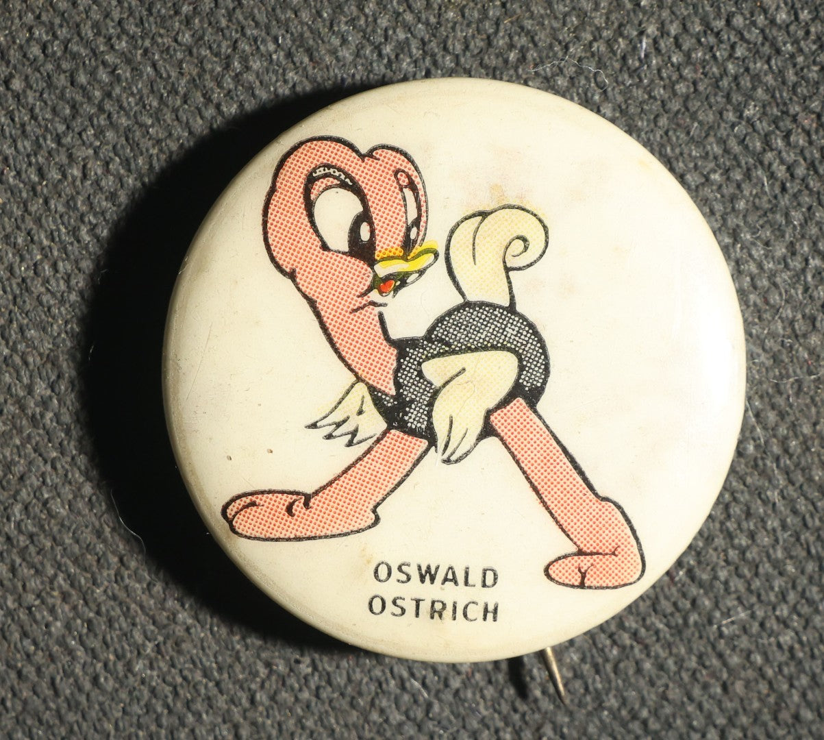 Pair of Cartoon Buttons Including Sunny Jim Bran-Dandies Advertisement and Oswald Ostrich