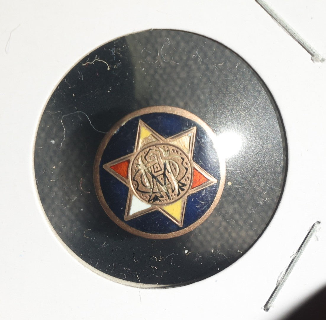 Two Pieces Including American Motorcycle Association 2 Year Pin and Stud Back Button with Star
