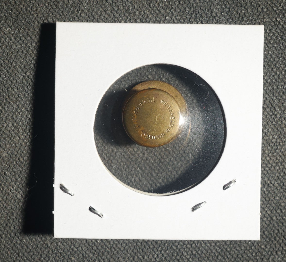 Three Items Including Woman's American Baptist Foreign Mission Society 50 Year Anniversary Button, Portsmouth New Hampshire Tercentenary 1623-1923 Studback, and Boston and Maine Railroad Safety First Stud Back