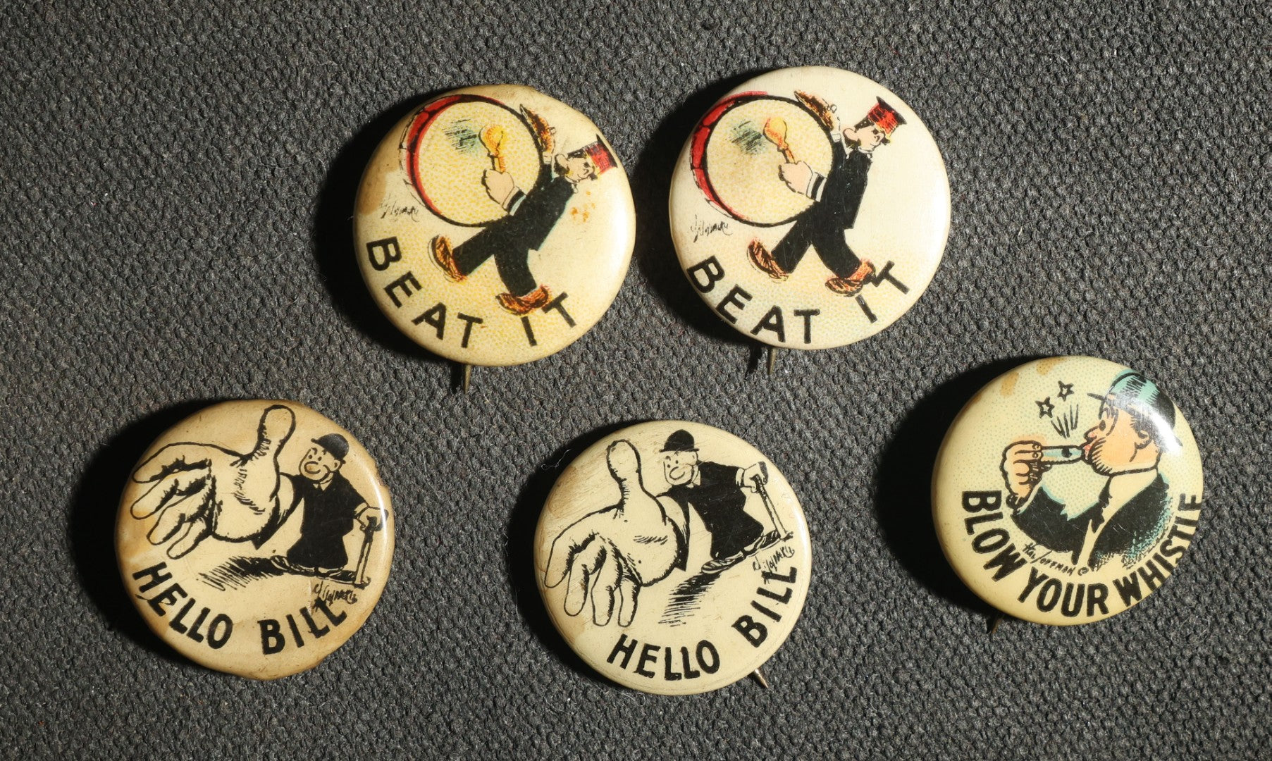Five Buttons, Beat It, Hello Bill, and Blow Your Whistle, Cigarette Advertisements