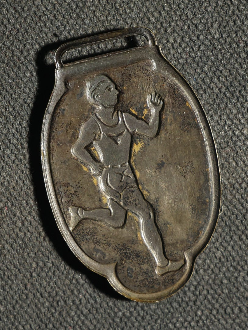 Four Pieces Including Federal Order of Eagles and Track Fobs, and Pair of Syracuse New York Centennial Coins