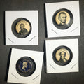Lot 067 - Four President Buttons Including Two Abraham Lincoln, Martin Van Buren, and William Henry Harrison