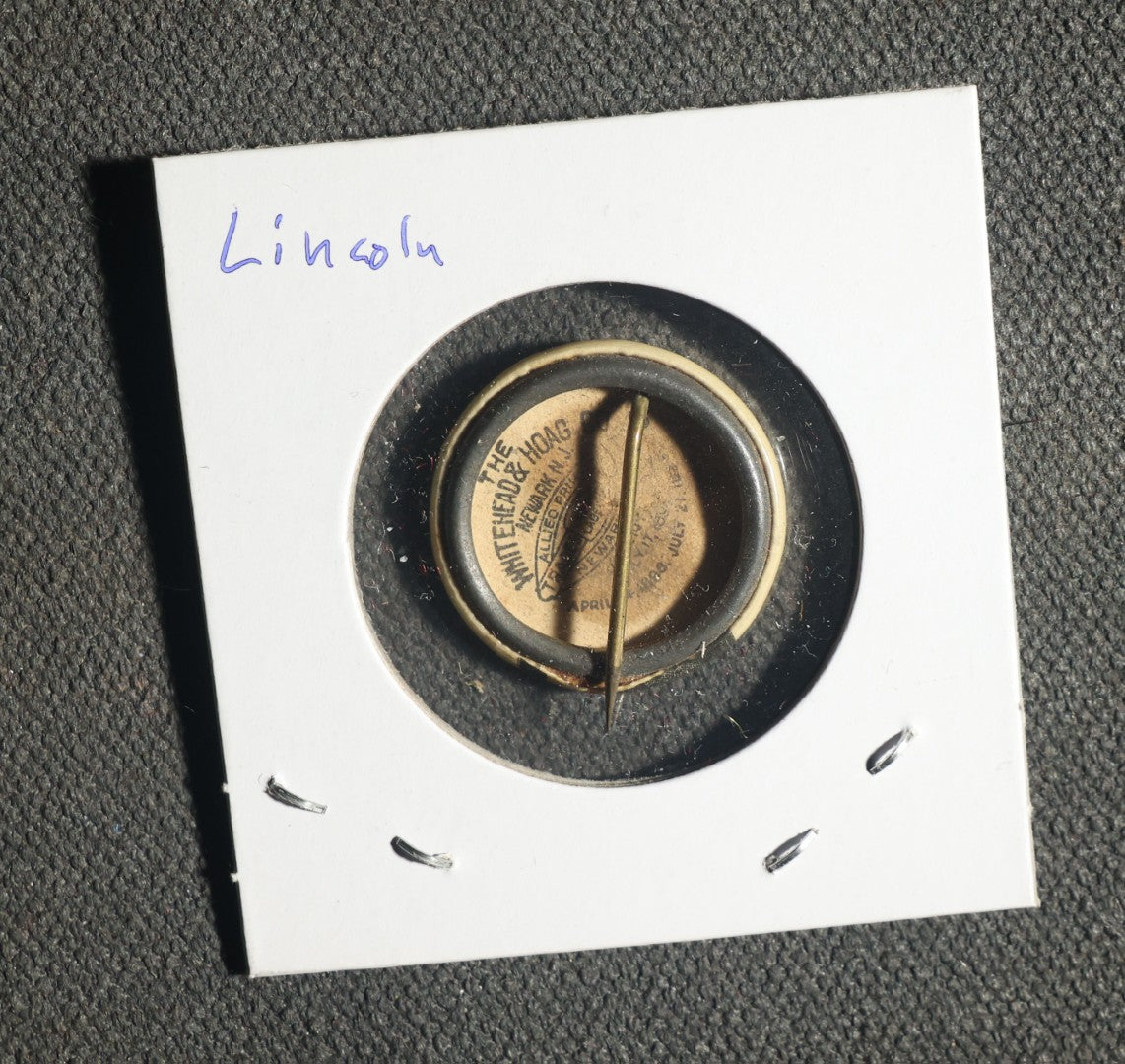Four President Buttons Including Two Abraham Lincoln, Martin Van Buren, and William Henry Harrison