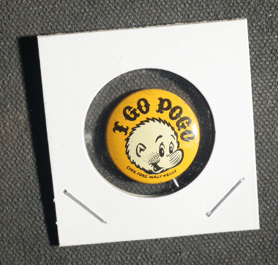 Pair of I Go Pogo Copyright 1952 Walt Kelly Buttons