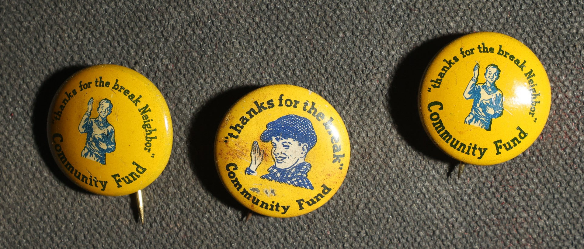 Grouping of 10 Buttons, Community Fund Related