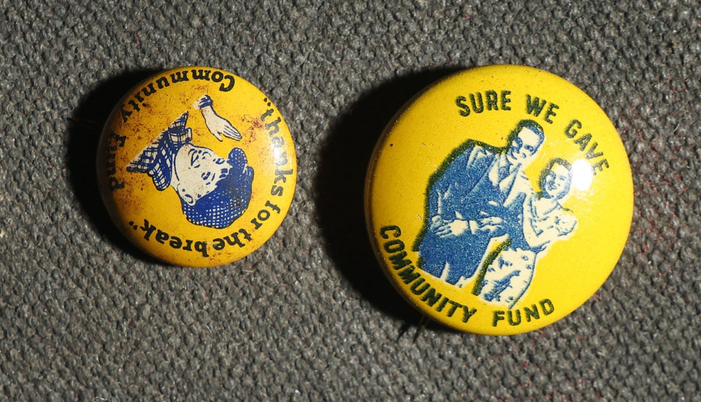 Grouping of 10 Buttons, Community Fund Related